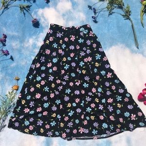 Vintage Flower Blossom Cute Button Skirt